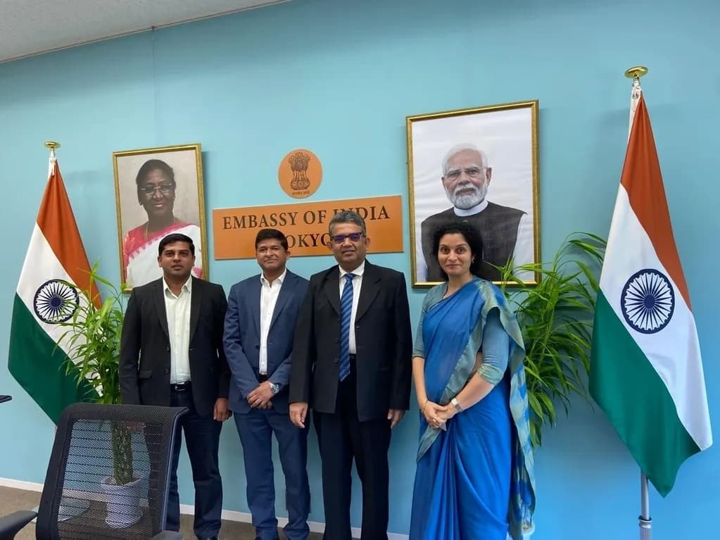 Digital South Trust at Embassy of India, Tokyo — Core team with diplomat
